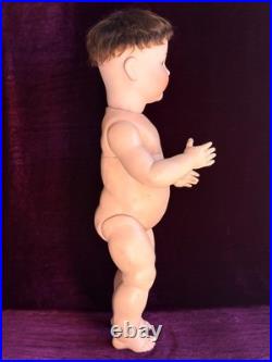 Rare Antique German 24 Bruno Schmidt 1294 Bisque Head Toddler Character Doll