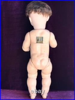 Rare Antique German 24 Bruno Schmidt 1294 Bisque Head Toddler Character Doll