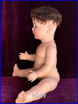 Rare Antique German 24 Bruno Schmidt 1294 Bisque Head Toddler Character Doll
