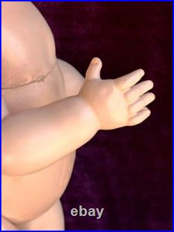 Rare Antique German 24 Bruno Schmidt 1294 Bisque Head Toddler Character Doll