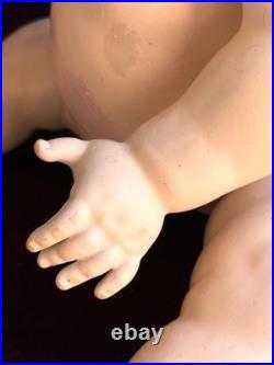 Rare Antique German 24 Bruno Schmidt 1294 Bisque Head Toddler Character Doll