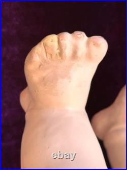 Rare Antique German 24 Bruno Schmidt 1294 Bisque Head Toddler Character Doll