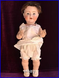 Rare Antique German 24 Bruno Schmidt 1294 Bisque Head Toddler Character Doll