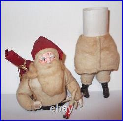 Rare Antique German Composition & Cotton Santa Claus Christmas Candy Container