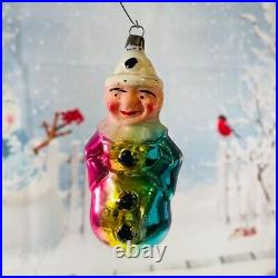 Rare Antique German Figurine Grandpa Rainbow Glass Christmas Ornaments