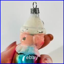 Rare Antique German Figurine Grandpa Rainbow Glass Christmas Ornaments