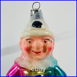 Rare Antique German Figurine Grandpa Rainbow Glass Christmas Ornaments NICE