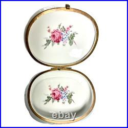 Rare Antique German Kalk Porcelain Jewelry Box Angels Gold Handpainted 1900s
