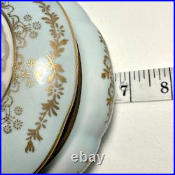 Rare Antique German Kalk Porcelain Jewelry Box Angels Gold Handpainted 1900s