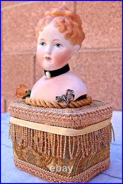 Rare Antique German Parian China Bisque Shoulder Head Doll with Musi? Box Rare Antique German Parian China Bisque Shoulder Head Doll with Musi? Box