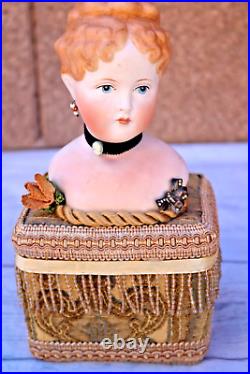 Rare Antique German Parian China Bisque Shoulder Head Doll with Musi? Box Rare Antique German Parian China Bisque Shoulder Head Doll with Musi? Box