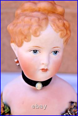 Rare Antique German Parian China Bisque Shoulder Head Doll with Musi? Box Rare Antique German Parian China Bisque Shoulder Head Doll with Musi? Box