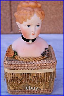 Rare Antique German Parian China Bisque Shoulder Head Doll with Musi? Box Rare Antique German Parian China Bisque Shoulder Head Doll with Musi? Box