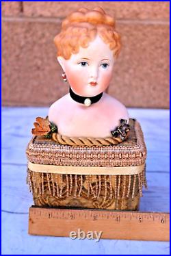 Rare Antique German Parian China Bisque Shoulder Head Doll with Musi? Box Rare Antique German Parian China Bisque Shoulder Head Doll with Musi? Box