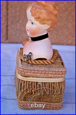 Rare Antique German Parian China Bisque Shoulder Head Doll with Musi? Box Rare Antique German Parian China Bisque Shoulder Head Doll with Musi? Box