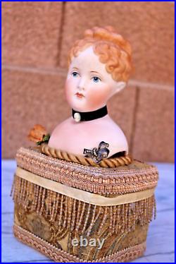 Rare Antique German Parian China Bisque Shoulder Head Doll with Musi? Box Rare Antique German Parian China Bisque Shoulder Head Doll with Musi? Box
