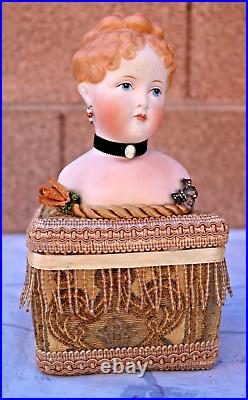 Rare Antique German Parian China Bisque Shoulder Head Doll with Musi? Box Rare Antique German Parian China Bisque Shoulder Head Doll with Musi? Box
