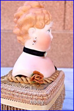 Rare Antique German Parian China Bisque Shoulder Head Doll with Musi? Box Rare Antique German Parian China Bisque Shoulder Head Doll with Musi? Box