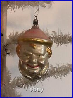 Rare Antique German Priest Head Christmas Ornament