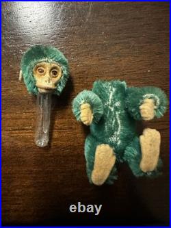 Rare Antique German Schuco Green Monkey Perfume bottle 3 1/4