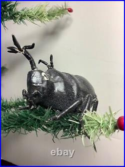 Rare Antique German Spun Cotton Bug Christmas Decoration-ornament