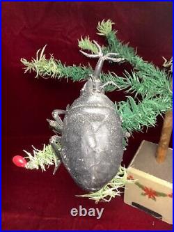 Rare Antique German Spun Cotton Bug Christmas Decoration-ornament