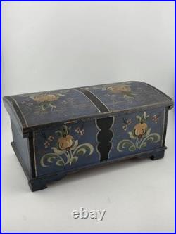 Rare Antique Hand Inscribed 1943 German Folk Art Chest WWII Augsburg Kepsake Box