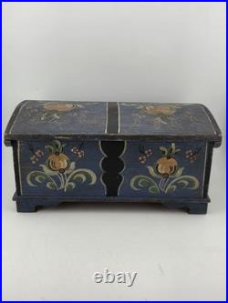 Rare Antique Hand Inscribed 1943 German Folk Art Chest WWII Augsburg Kepsake Box
