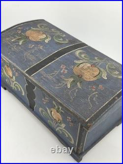 Rare Antique Hand Inscribed 1943 German Folk Art Chest WWII Augsburg Kepsake Box