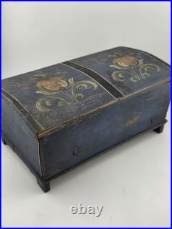 Rare Antique Hand Inscribed 1943 German Folk Art Chest WWII Augsburg Kepsake Box
