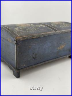 Rare Antique Hand Inscribed 1943 German Folk Art Chest WWII Augsburg Kepsake Box