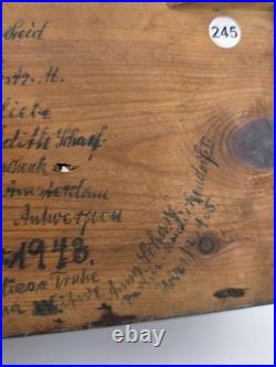 Rare Antique Hand Inscribed 1943 German Folk Art Chest WWII Augsburg Kepsake Box