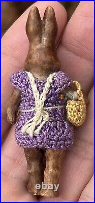 Rare Antique Miniature German Hertwig Bisque Jointed Rabbit Hertwig Rabbit Mint Rare Antique Miniature German Hertwig Bisque Jointed Rabbit Hertwig Rabbit Mint