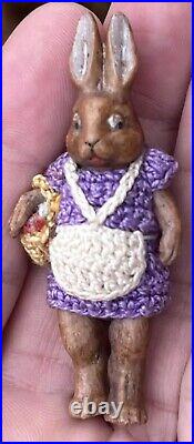Rare Antique Miniature German Hertwig Bisque Jointed Rabbit Hertwig Rabbit Mint Rare Antique Miniature German Hertwig Bisque Jointed Rabbit Hertwig Rabbit Mint