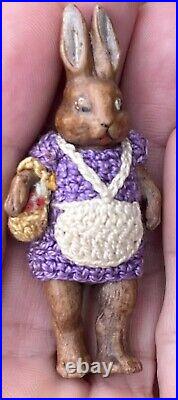 Rare Antique Miniature German Hertwig Bisque Jointed Rabbit Hertwig Rabbit Mint Rare Antique Miniature German Hertwig Bisque Jointed Rabbit Hertwig Rabbit Mint