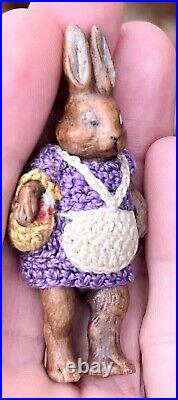Rare Antique Miniature German Hertwig Bisque Jointed Rabbit Hertwig Rabbit Mint Rare Antique Miniature German Hertwig Bisque Jointed Rabbit Hertwig Rabbit Mint