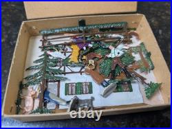 Rare Antique Vintage Bauernhof German Lead Metal Farm Toy 20 Piece Set Orig Box
