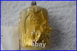 Rare Antique Vtg German Blown Glass Girl In Log Christmas Ornament 1925 3