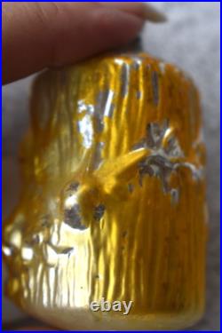 Rare Antique Vtg German Blown Glass Girl In Log Christmas Ornament 1925 3