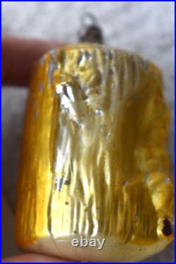 Rare Antique Vtg German Blown Glass Girl In Log Christmas Ornament 1925 3