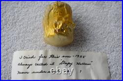 Rare Antique Vtg German Blown Glass Girl In Log Christmas Ornament 1925 3