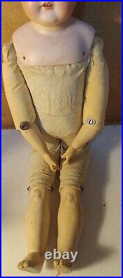 Rare Antique late 1800s 20German Kestner Bisque Head Doll Kid Leather Body