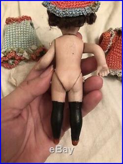 Rare Black Stockings Simon & Halbig 890 All Bisque Doll For The French Market