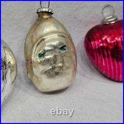 Rare Boxed 35 Vintage German Poland Small Glass Christmas Feather Tree Ornaments