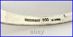 Rare German Mid-Century Modernist Signed Bracelet Handarbeit 900 W. STOLL