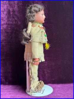 Rare Large Antique German 13 Native American Indian Bisque Head Doll Cloth Body Rare Large Antique German 13 Native American Indian Bisque Head Doll Cloth Body
