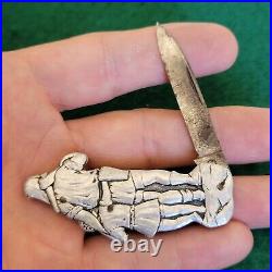 Rare Old Vintage Antique Figural Aluminum German Pen Fob Folding Pocket Knife