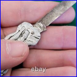 Rare Old Vintage Antique Figural Aluminum German Pen Fob Folding Pocket Knife