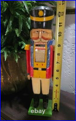Rare Original Wooden German Nutcracker DDR Erzgebirge Hand Made Christmas Decor