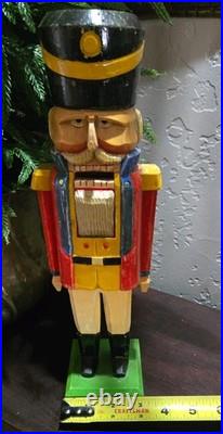 Rare Original Wooden German Nutcracker DDR Erzgebirge Hand Made Christmas Decor